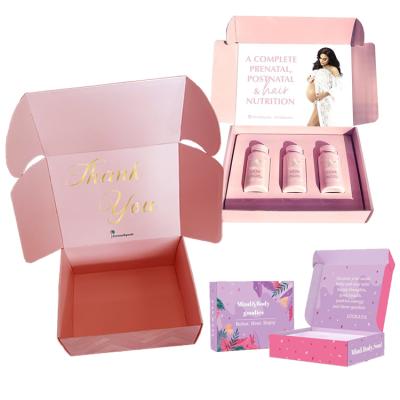 China Rose Handmade Wholesale Makeup Cosmetic Gift Corrugated Transparent Clothing Tuck Top RP Listing Box Shipping Paper Packaging for sale