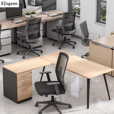 China Extendable Workstation L Shaped Desk With Filing Cabinet Home Office Table China Office Furniture ELPRWSMLDR180 for sale