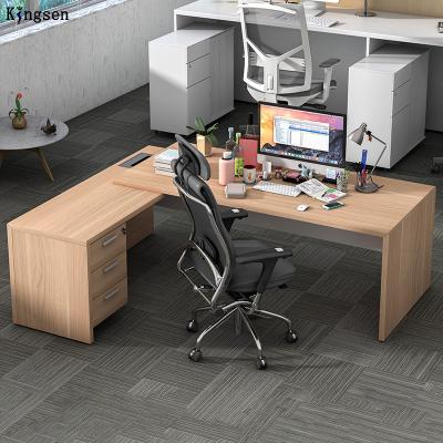 China Workstation extendable L-shaped desk with filing cabinet home office table China office furniture T36-WKL2018 for sale