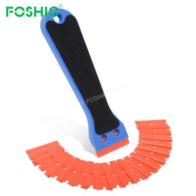 China Viable Plastic Foshio Razor Blade Window Label Glule Scraper Remover Tool for sale