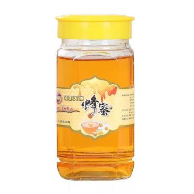 China Personal Care 500ml1000ml Octagonal Large Honey Glass Jar With Wooden Spoon for sale