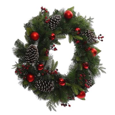 China Amazon Durable Material Hot Selling Artificial Plants Wholesale Handmade Decorations Weave Christmas Door Decoration Garland Hanger for sale