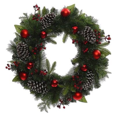 China Best Design Factories Decorations Durable Material Artificial Handmade Wholesale Christmas Wreath Artificial Christmas Wreath for sale