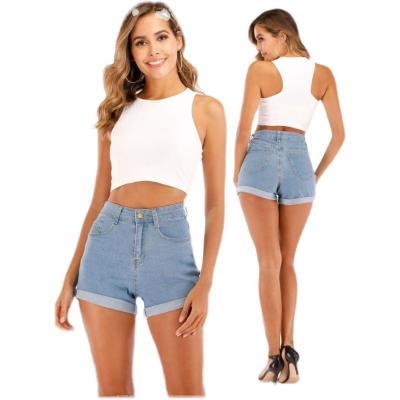 China Short shorts 2022 summer summer blue simple breathable jeans lady for sale