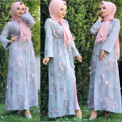 China Arabic Embroidery Turkish One Piece Hijab Style Long Dress 1003202102 for sale