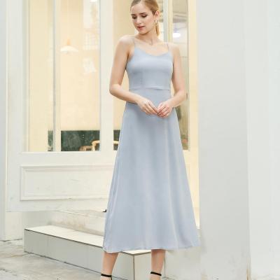 China Anti-wrinkle women's casual slim fit skirt a-line braces skirts solid sleeveless dresses ready to ship clothing for sale