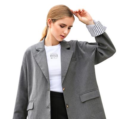 China Anti-Wrinkle Women 3/4 Open Front Sleeve Blazer Cardigan Jacket Work Office Blazer Customization for sale