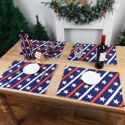 China America Independence Day Decor Design American Independence Day Table Mats Home Kitchen Table Party Festival Supplies Non-Woven Star Placemat For New for sale