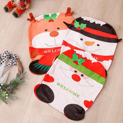 China Homecoming Chirstmas Decor Flannel Chair Covers for Dining Room Christmas Santa Snowman Deer 3 Types Christmas Decorations for Home Dining Kitchen for sale