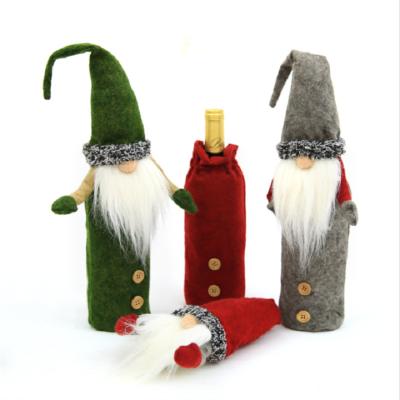 China 2021 Chirstmas Decor Christmas Gnome Doll 3 Color Faceless Wine Bottle Covers Bag Christmas Decoration Supplies Table Dining Decor Products for sale