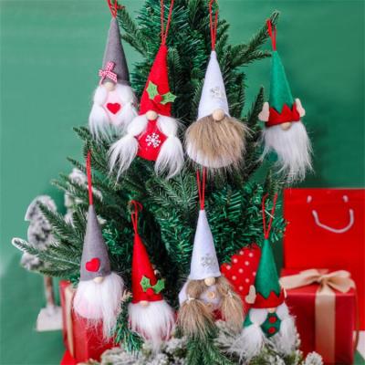 China Christmast Ornament Wholesale Plush Ornaments Faceless Hanging Props Christmas Hanging Elf Dolls Christmas Tree Decoration for sale