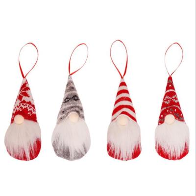 China Wholesale Stock Christmast Ornament Plush 2021Knitted Old Man Doll Christmas Gnome Gift Hanging Pendants For Home Decoration for sale