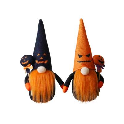 China Fesvital Ornament Newcomer Faceless Dolls With Pevil Printed Lollpip Gnome Plush Halloween Decorations Party Supplies for sale