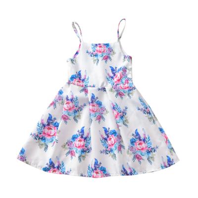 China Quality Sustainable Baby Clothes 2020 Floral Button Halter Skirt Children Kids Clothing Baby Dresses for sale