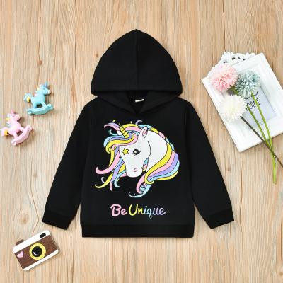 China 2021 new fall designer kids clothing unicorn baby kids hoodies anti-shrink pullover hooded boutique for sale