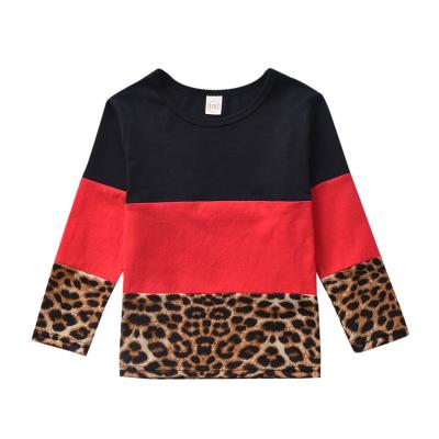 China Fashion Breathable Tops Kids Clothes Autumn Children Clothes Custom Cute Leopard Baby T-Shirt for sale