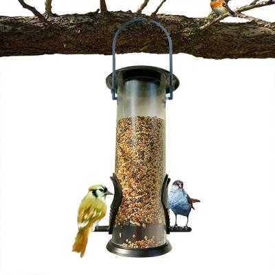 China Automatic Easy To Fill And Clean PP Plastic Outdoor Hanging Acrylic Wild Bird Feeders For Garden for sale