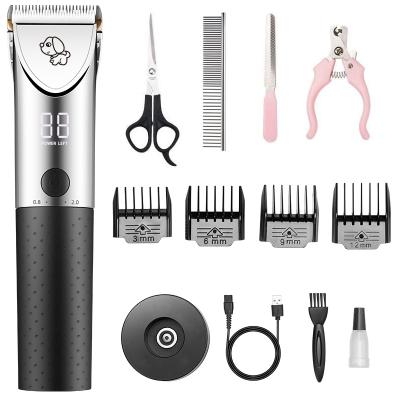 China USB Rechargeable Dog Cat Trimmer Pet Nail Scissors and Electric Hair Clippers Pets Electric Trimmer for sale