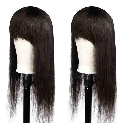 China Remy Silky Straight Body Wave African Popular Hair Wig 100% Natural Color None Lace Hair Wigs for sale