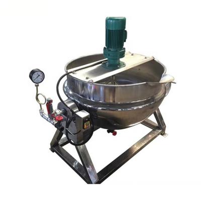 China 50-1200L vegetable processing plant tilting food cooker gas steam jacketed kettle with blender/kettle fruit jam cooking equipment for sale