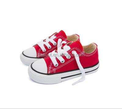 China 2018 spring brand lace-up kids hide red canvas shoes sell on official website for sale