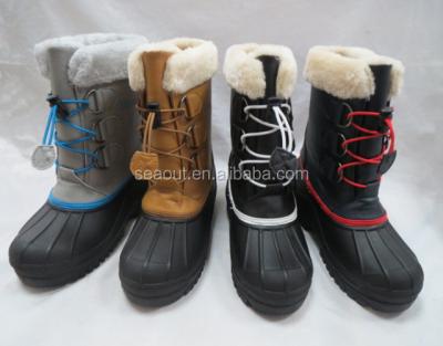 China SNOW BOOTS Winter Warm Waterproof Boots For Walking On Ice PU Faux Fur Upper TPR Outsole Lining for sale