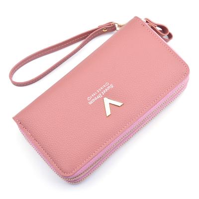 China RFID Customized Women Leather Ladies Long Minimalist PU Wallet Wallets For Women Phone Fashionable Wallet for sale