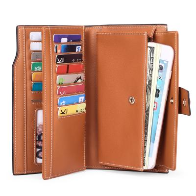 China RFID Amazon sells women's wallets good leather lined wallet women's purse credit card holder zipper wallet along for sale