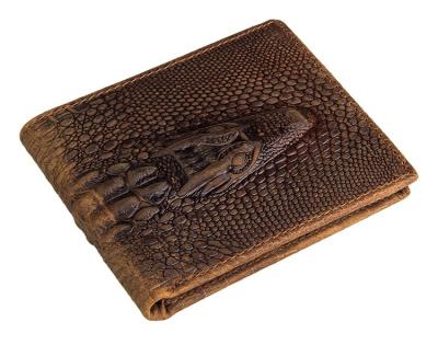 China Luxury RFID Wallet For Men Crocodile Skin Fold Wallet For Business Men Short Slim Wallet for sale