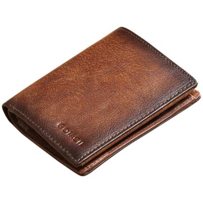 China Waterproof COIACII Whip Men Wallet Coin Purse Mini Card Holder Chain Male Genuine Leather Small Wallet for sale