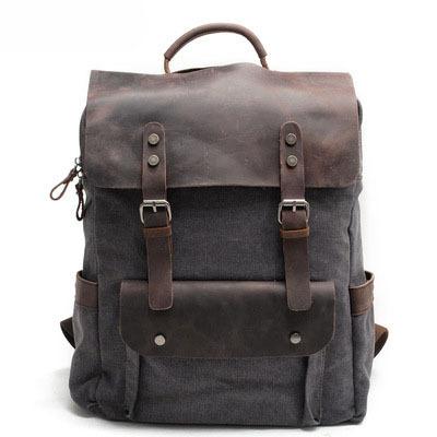 China New Custom Outdoor Waterproof PVC OEM Laptop Backpacks Travel Canvas Backpack Leather Waxed Bags For Men Backpack for sale