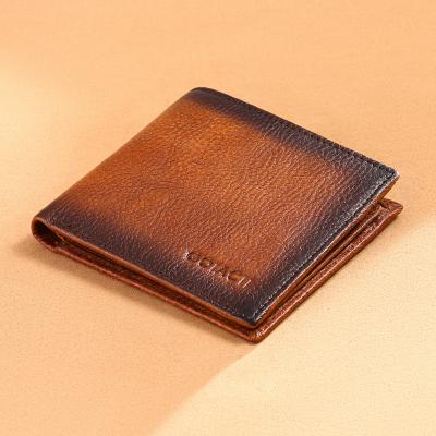 China Waterproof Men Wallets Short Walle Multi Card Holder Wallet Male England Style Retro Wallet Guangzhou Factory Cow Leather High Quality for sale