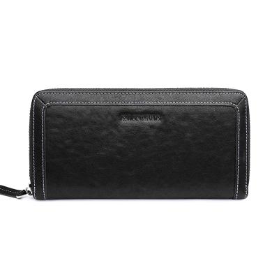 China Waterproof And RFID Men Style Genuine Leather Clutches Black Luxury Designer Male Long Wallets Purse From Leather Bag Factory for sale