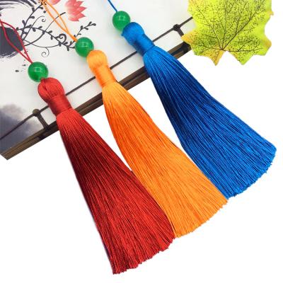 China Wholesale custom soft hand feeling rayon tassel, red color used to make jewelry box decoration beaded tassel fringe for sale