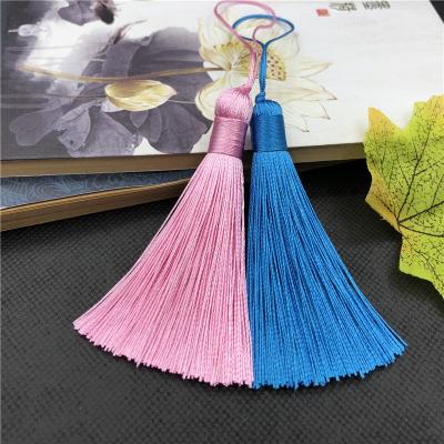 China Custom made longer large 8cm multicolored silk tassel with high quality earrings, bags and clothes diy handmade tassel for sale