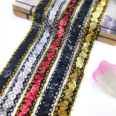 China Handmade Dance Pearl Ribbon Lace Ribbon Sequin Strap in Dress Viable Custom Elastic Elastic Curtain Accessories DIY for sale