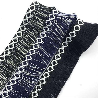 China Viable Chinese Factory Clothing 3.5cm Handmade High Quality Fringe Lace Yarn Fringe Decorative Lace for sale