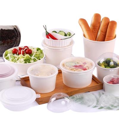 China Custom Disposable Eco-Friendly Material Disposable Paper Salad Bowl 32oz for sale