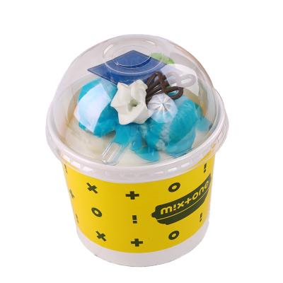 China Disposable Ice Cream Paper Cup White With Lid 142mm Custom Paper Ice Cream Cup for sale