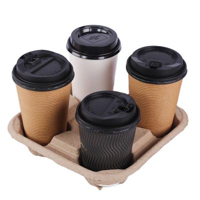 China Viable Custom Logo 2cups Style Disposable Coffee Paper Cup Holder for sale