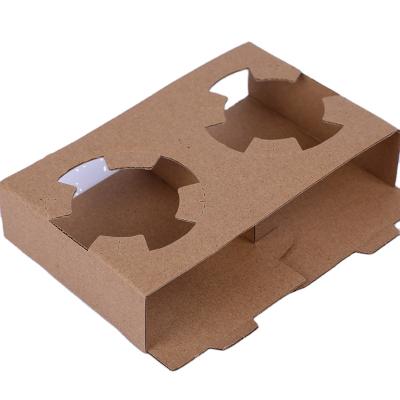 China Disposable Custom Kraft Paper Cup Holder for sale