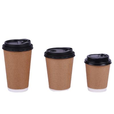 China Wholesale Disposable 260ml 9oz Ripple Wall Coffee Disposable Paper Cup for sale