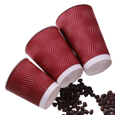 China China Disposable Supplier 400ml 12oz Custom Ripple Wallpaper Cup With Cover for sale