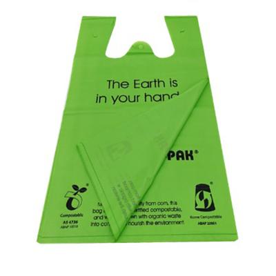 China Disposable Compostable Plastic Vest Handle Bag Shopping T-Shirt Bag for sale