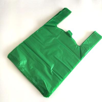 China Custom Plastic Bio Disposable HDPE Shopping Bag Tote Bag T-shirt Plastic Bag for sale