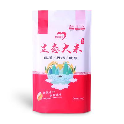 China 10 Kg Recyclable Custom Empty Rice Bags Plastic Pouches For Packaging Rice Rice Pouch With Handle for sale