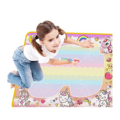 China Reusable Kids Doodle Mat Educational Toys Color Water Painting Pen Set Magic Water Canvas Drawing Toy for sale