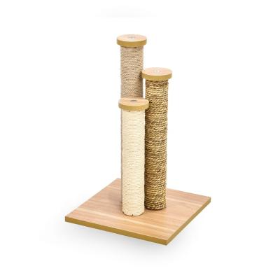 China Different Sisal Natural Viable Kitty Climbing Activity Cat Tree Single Three Cat Scratching Post for sale