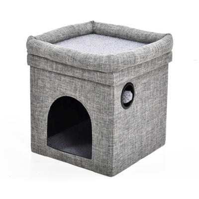 China Petstar Amazon Breathable Hot Sale Storage Box Furniture Cat Cave Cube Cat House Canvas Bed for sale