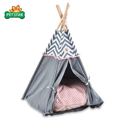 China Petstar Wind Dog Soft Cute Viable Puppy Cat Kitten Pet Teepee Tent Bed for sale